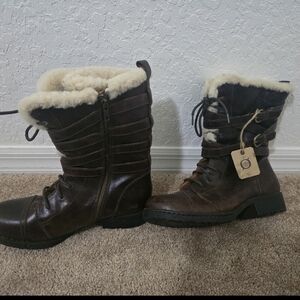 Born Women's Shearling-Lined Brown Leather Boots